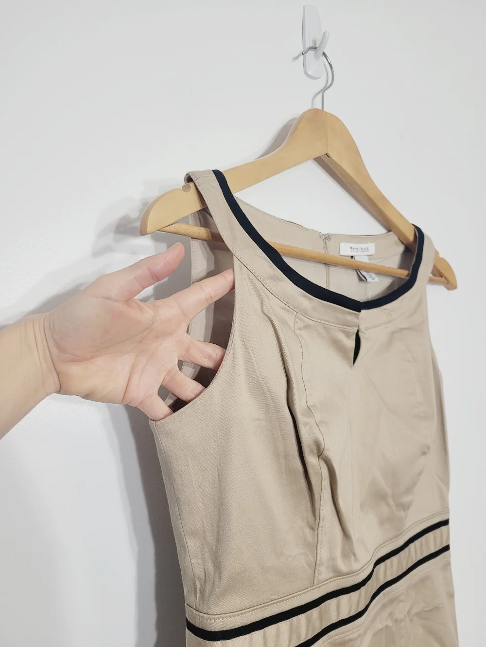 White House Black Market NEW Tan Cotton Sleeveless Lined Business Casual Size 2 - Picture 4 of 12